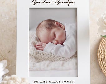 Personalised New Grandparents Photo Frame, Baby Announcement Gift For Grandma And Grandpa, First Grandchild Keepsake, Christmas Present