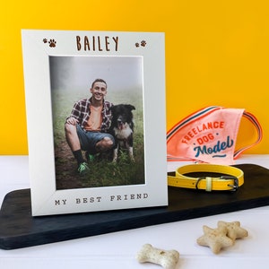 Personalised Dog Memorial Gift Photo Frame, Pet Cat Owners Dog Mom, Dog Memorial Present, Custom Text Engraved Pet Picture Frame image 9