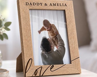 Personalised Daddy And Me Photo Frame, Birthday Present For Dad From His Children, New Daddy Christmas Gift, Father And Baby Keepsake