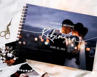 Photo Guestbook Wedding Guestbook,Wooden Wedding Guest book, Scrapbook Photo Album Wedding Journal Custom Guest Book Personalized Guest Book