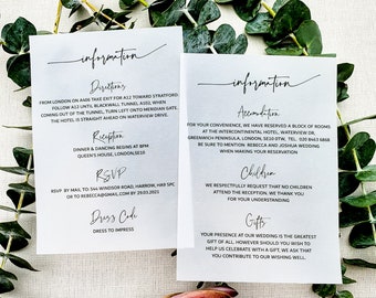 Tarjeta de detalles de boda de Vellum, tarjetas de información, tarjeta de información de boda, invitaciones de Vellum, tarjeta de pozo de deseos, conjunto de invitaciones a juego