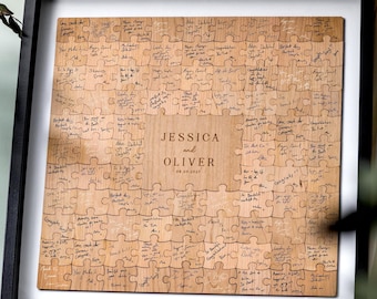 Guest Book Alternative Wedding | Personalised Wedding Guest Book Alternative Puzzle, Personalised Rustic Guestbook, Wedding Gift Keepsake