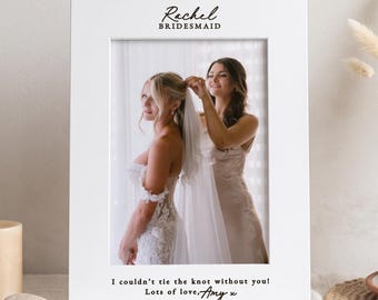 Personalised Maid Of Honour Gift, Bridesmaid Thank You Photo Frame, Matron Of Honour Wedding Keepsake, Bridal Party Present