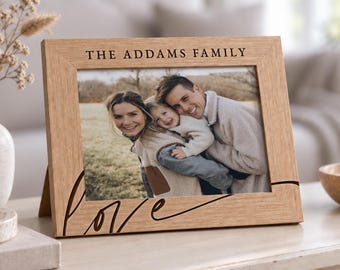 Personalised Family Photo Frame, Christmas Gift For New Parents, Dad Birthday Picture Keepsake, New Baby Gift For Grandparents