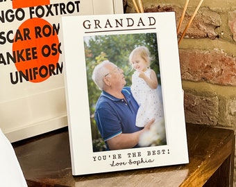 Grandad Gifts, Gift For Grandad From Grandchildren, Personalised Photo Frame, Birthday Gift For Grandparent Grandpa, Custom Frame 4x6 5x7