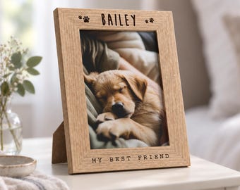 Personalised Dog Photo Frame, Christmas Gift For A Dog Or Cat Owner, Pet Lover Picture Keepsake, Personalised Pet Memorial Gift