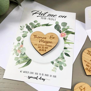 Personalised Magnetic Save the New Date Tags Change of date Wedding Day 21acod1 