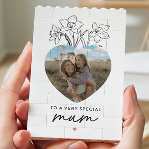 Cadeau photo floral spécial pour maman, bloc personnalisé pour la fête des mères, souvenir d'anniversaire de maman avec des fleurs, cadeau pour la meilleure maman, souvenir photo pour maman