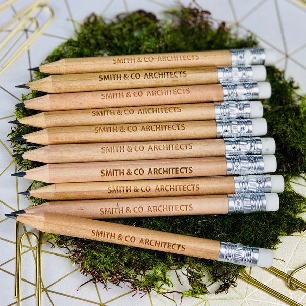 Custom Personalised Pencils | Small Business Promotional Branding Giveaway | Business Tag Office supplies | Business Logo | Business Card