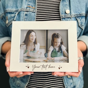 Marco de fotos de madera grabado personalizado / Regalo personalizado, 4x6 5x7