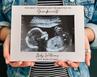 Grandparent Baby Announcement, Baby Scan Photo Frame, Pregnancy Gift For New Grandparents To Be, Personalised Mother's Day Gift For Grandma
