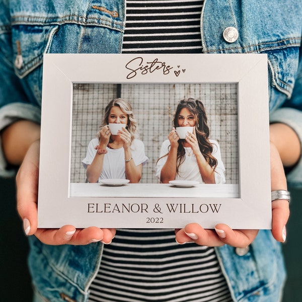 Personalised Christmas Sisters Gift, Custom Text Photo Frame, Big Sister Birthday Gift, Family Picture Frame, Sister Gift from Sister