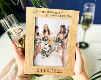 Bridesmaid Gift, Personalised Wedding Bridal Party Gift, Maid Of Honour Bridesmaid Proposal Gift Ideas, Thank You Photo Frame