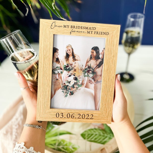 Bridesmaid Gift, Personalised Wedding Bridal Party Gift, Maid Of Honour Bridesmaid Proposal Gift Ideas, Thank You Photo Frame