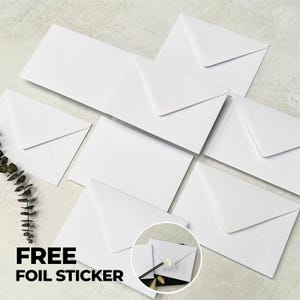 Cotton White C6, 5x7 oder C5 Umschläge, weiße Luxus-Hochzeitseinladungen Umschlag, Save the Dates oder Antwortkarten A6 A5 Umschläge, freie Folien-Aufkleber