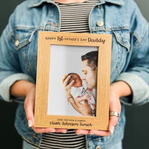 Personalisierter erster Vatertags-Fotorahmen | Vatertagsgeschenk für Papa | Geburtstag Geschenke | Bestes Geschenk für Papa Andenken | Von Sohn oder Tochter