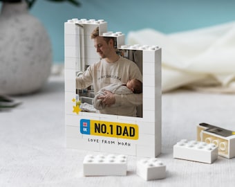 Blocco fotografico personalizzato "Papà numero 1", regalo per la festa del papà da parte del figlio, ricordo personalizzato per il papà, miglior regalo di compleanno per il papà