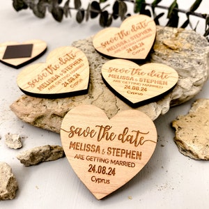 Wedding Save the Dates Magnet Cards, Rustic Wooden Save the Date, Personalised Save the Evening, Wedding Invite with FREE Envelope, Floral image 9