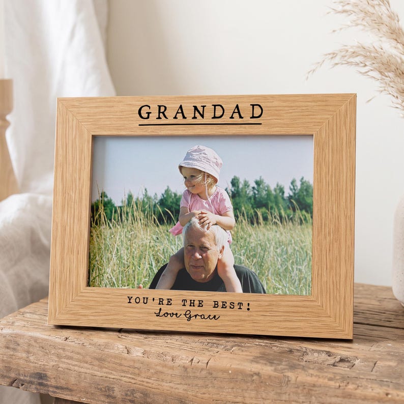 Personalised Grandad Gift From Grandkids, Birthday Photo Frame, First Christmas Gift For Grandparents, Family Keepsake For Grandma image 1