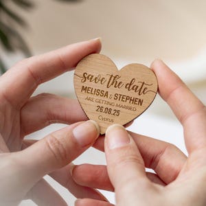 Save The Date Magnet, Wedding Invitations, Rustic Fall Winter Save The Dates Cards Heart, Custom Wooden Boho Wedding Invites, Elegant image 7
