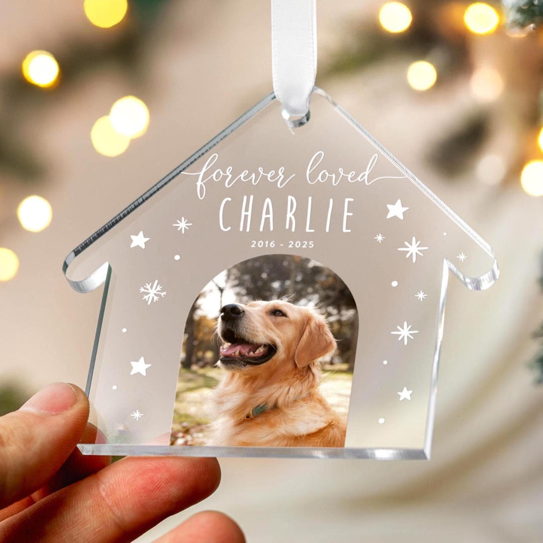 Dog Memorial Ornament With Personalisation, Personalised Pet Loss Photo ...