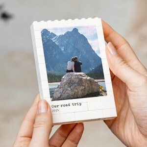 Travel Memory Gift, Personalised Road Trip Photo Block, Adventure Couple Keepsake, Holiday Photo Gift, Custom Wanderlust Memory Present image 9
