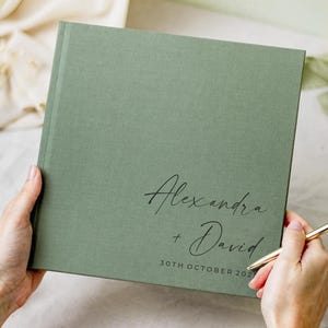 Personalized Wedding Guest Book, Linen Wedding Scrapbook Album, Custom Polaroid Guestbook, Wedding Keepsake Gift, Reception Sign