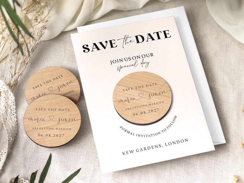 Ímãs de "Reserve a Data" com Cartões | Ímãs de "Reserve a Data" Simples para Casamento | Convites Modernos para "Reserve a Data" ou Recepção | Convites Minimalistas imagem 6