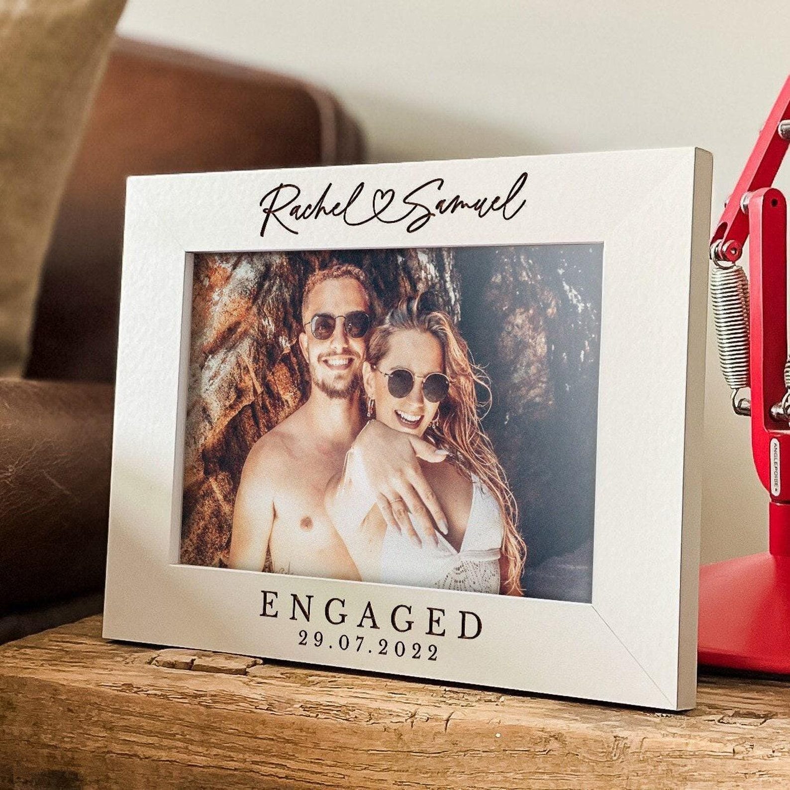 Personalised Engagement Gift | Gift For Newly Engaged Couple | Engraved Photo Frame, Engaged Couple Gift, Couple Christmas Gifts