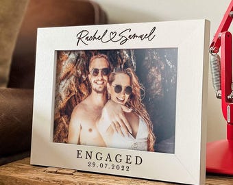 Personalised Engagement Gift | Gift For Newly Engaged Couple | Engraved Photo Frame, Engaged Couple Gift, Couple Christmas Gifts
