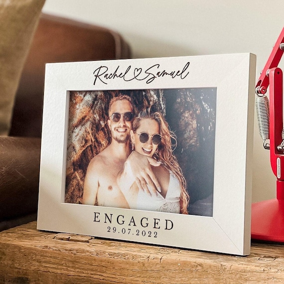 Personalised Engagement Gift | Gift For Newly Engaged Couple | Engraved Photo Frame, Engaged Couple Gift, Couple Christmas Gifts