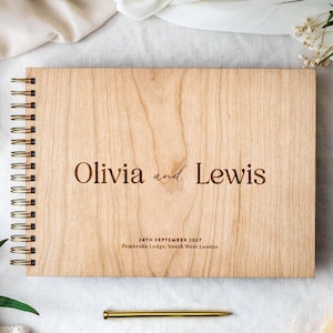 Wedding Guest Book Alternative, Wedding Gifts for Newlyweds, Custom Wooden Photo Album, Christmas Gift Couple Keepsake, Rustic Scrapbook