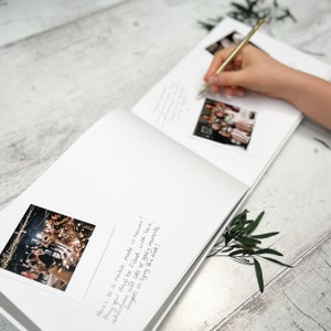 Personalised Linen Wedding Guest Book. Guestbook Minimalist Wedding Photo Album Scrapbook Polaroid Guest Book Wedding Gift Ideas image 10