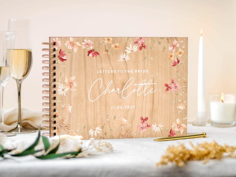 Custom Letters To The Bride Book, Hen Do Scrapbook, Bride Wedding Guest Book Keepsake Gift, Personalised Bachelorette Bridal Shower Album image 5