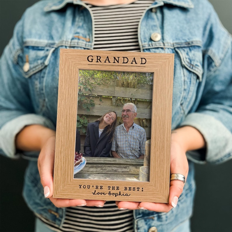 Personalised Grandad Gift From Grandkids, Birthday Photo Frame, First Christmas Gift For Grandparents, Family Keepsake For Grandma image 6