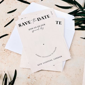 Save the Dates Magnet with Cards Simple Save the Date Wedding Magnets Modern Save out Date or Evening Invitations Minimalist Invites imagen 6