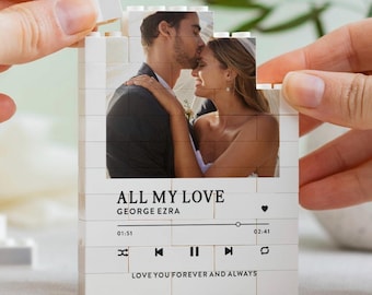 Our Song Gift For Him, Personalised Music Lyric Photo Block, Song Anniversary Gifts Keepsake, Music Gift For Boyfriend, Couple Memento