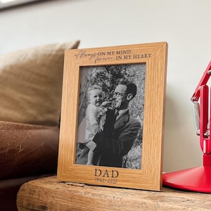 Personalized Christmas Dad Memorial Gift Photo Frame | In Loving Memory Of Gift, 5x7 Or 4x6 Picture Frame, Remembrance Gift Keepsake