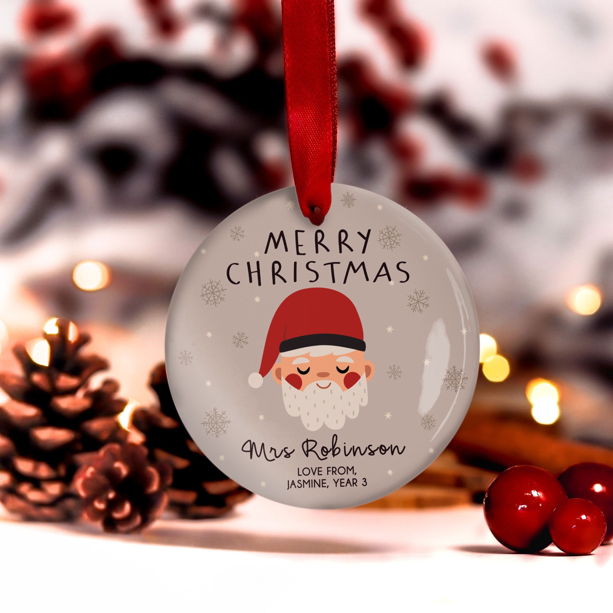 Personalised Teacher Christmas Ornament Teacher Thank You - Etsy UK