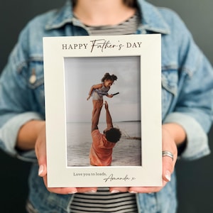 Personalisiertes Vatertagsgeschenk für Papa | Geburtstag Geschenke | Fotorahmen von Tochter & Sohn, Stiefvater-Bilderrahmen, der glückliche Vatertag