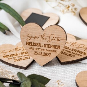 Save The Dates Magnet, Hochzeitseinladung, Minimalistische Hochzeitseinladung, Herbst Winter Frühling Sommer Save The Date, Holz Herz Boho