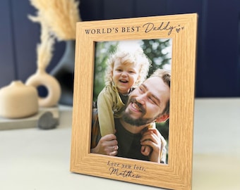 Personalised Dad Gifts | Fathers Day Gifts | Dad Gift From Kids, Birthday Gift For World&#39;s Best Daddy, Custom Photo Frame, Dad Birthday Gift