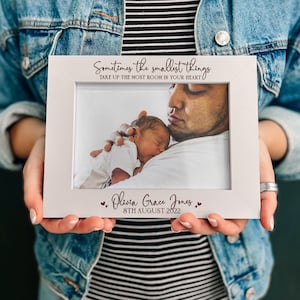 Personalised Baby Photo Frame | New Baby Gifts For Grandma, New Parent Gift, Newborn Keepsake, Engraved Photo Frame 6x4 5x7, Christmas Gift