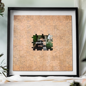 Wedding Guest Book Alternative | Puzzle Guest Book Wedding, Rustic Wedding Decor, Couple Wedding Gift Keepsake, Wedding Guest Book Signs