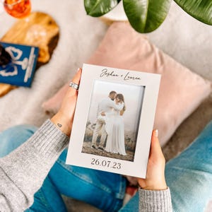 Wedding Gift For Couple | Mr & Mrs Just Married | Just Married Keepsake Photo Frame, Christmas Gifts For The Couple, Bride And Groom Gift image 5