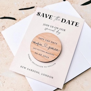 Save the Dates Magnet with Cards | Simple Save the Date Wedding Magnets | Modern Save our Date or Evening Invitations | Minimalist Invites