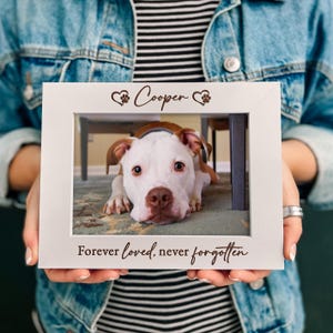 Personalised Dog Memorial Gift Photo Keepsake | Pet Loss Sympathy Frame | Cat Memorial Gifts, Dog Paw Prints, Christmas In Loving Memory,