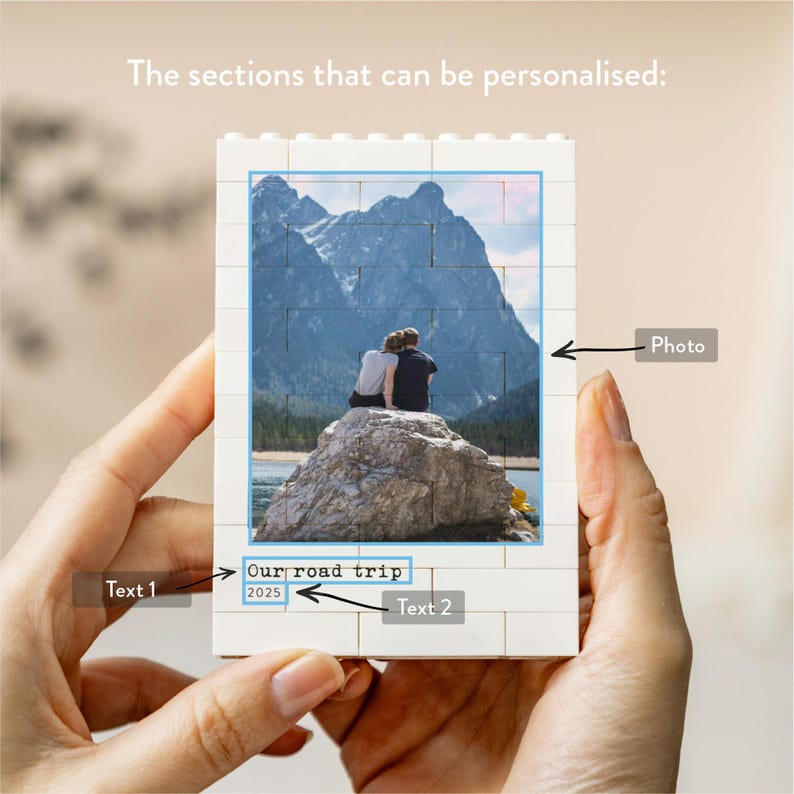 Travel Memory Gift, Personalised Road Trip Photo Block, Adventure Couple Keepsake, Holiday Photo Gift, Custom Wanderlust Memory Present image 5