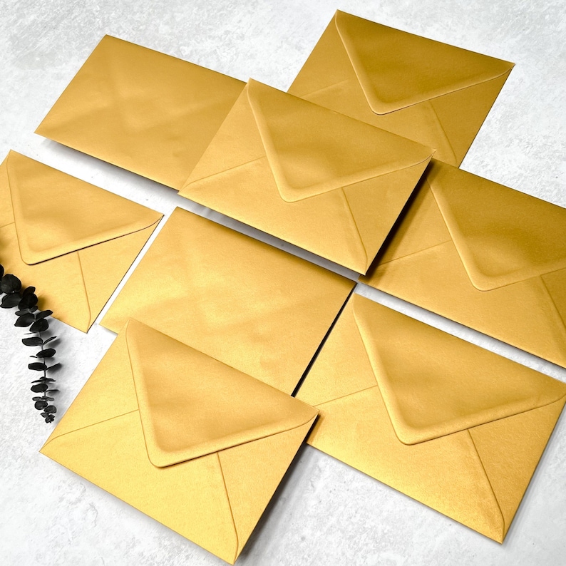 Luxury Envelopes C6, 5x7 or C5 in 12 Different Colours, Wedding Invitations Invites, Save the Dates RSVP Envelopes, Free Foil Stickers image 7