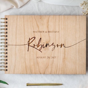 Wooden Wedding Guest Book Alternative, Wedding Gifts, Photo Album, Christmas Gift Couple, Custom Rustic Book, Farmhouse Reception Keepsake